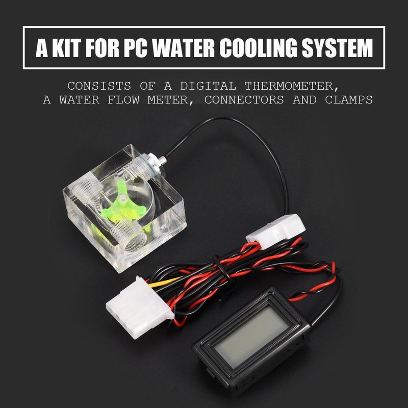 Wendry Computer Water Cooling Thermometer, Water Meter, Computer Temperature Detector Kit, PC Computer 3 Way Meter Digital Thermometer Suitable for Water Cooling System Kit - Image 2